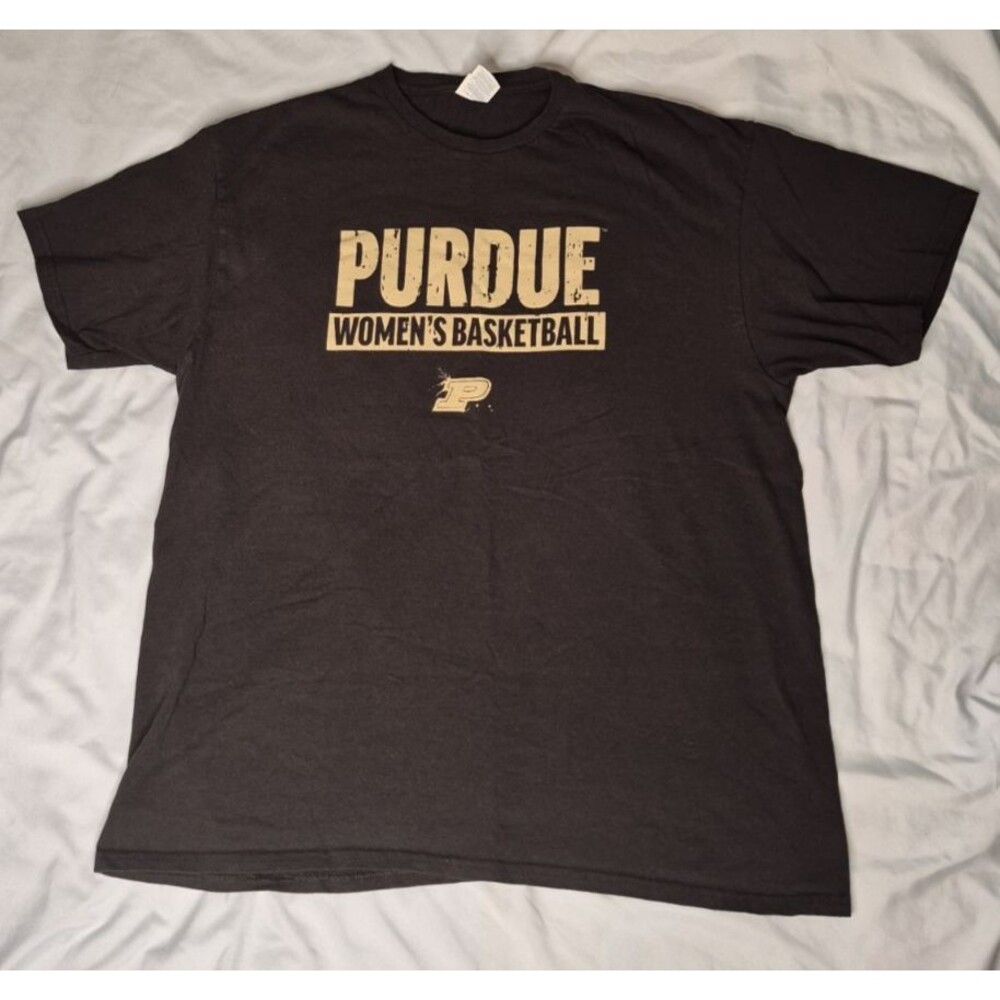Purdue Women's Basketball Adult T-Shirt XL Black Paint Crew Delta Pro Weight